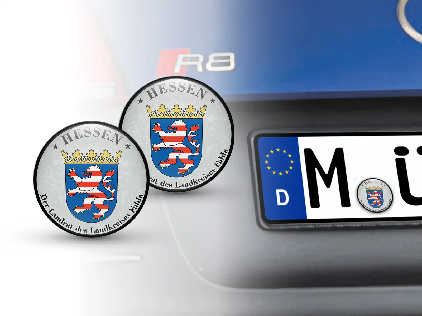 TÜV Kennzeichen-Sticker Der Landrat Des Landkreises Fulda Nummernschild plakette